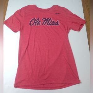 Ole Miss Rebels Men's Nike Tee Athletic Cut Size Small Red T-Shirt Tee